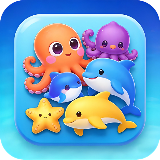 Ocean Cute Pet Puzzle Logo
